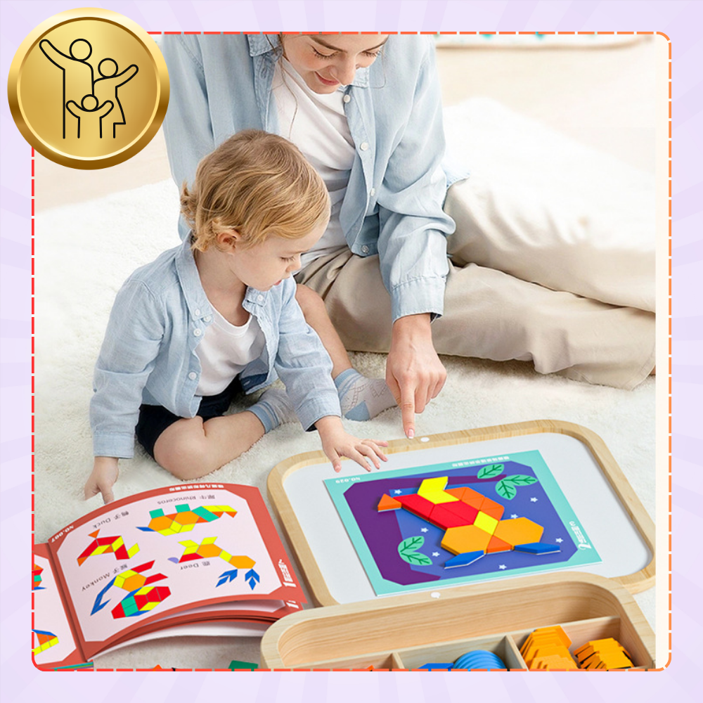 Bakalu Wooden Box with Magnetic Mosaic Montessori Creative Toy