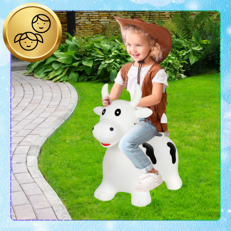 Kids Rubber Bouncing Jumping Inflatable Toy Cow (with a pump)