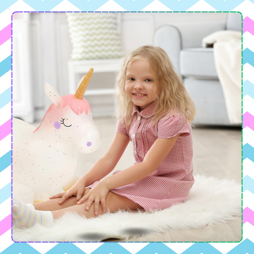 Kids Rubber Bouncing Jumping Inflatable Toy Unicorn (with a pump)