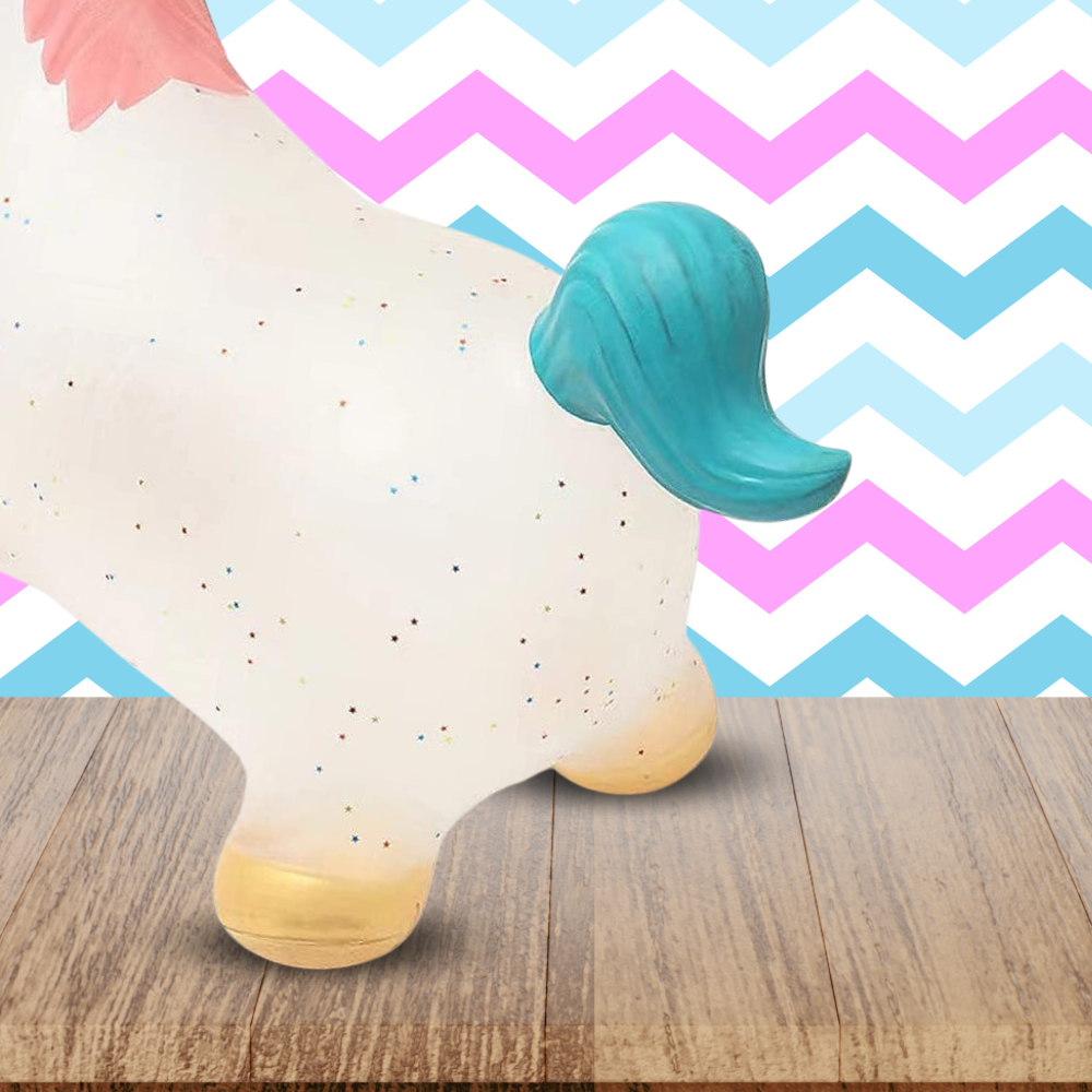 Kids Rubber Bouncing Jumping Inflatable Toy Unicorn (with a pump)