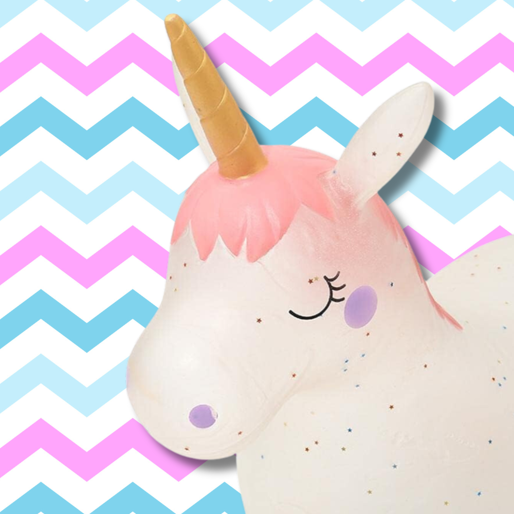 Kids Rubber Bouncing Jumping Inflatable Toy Unicorn (with a pump)