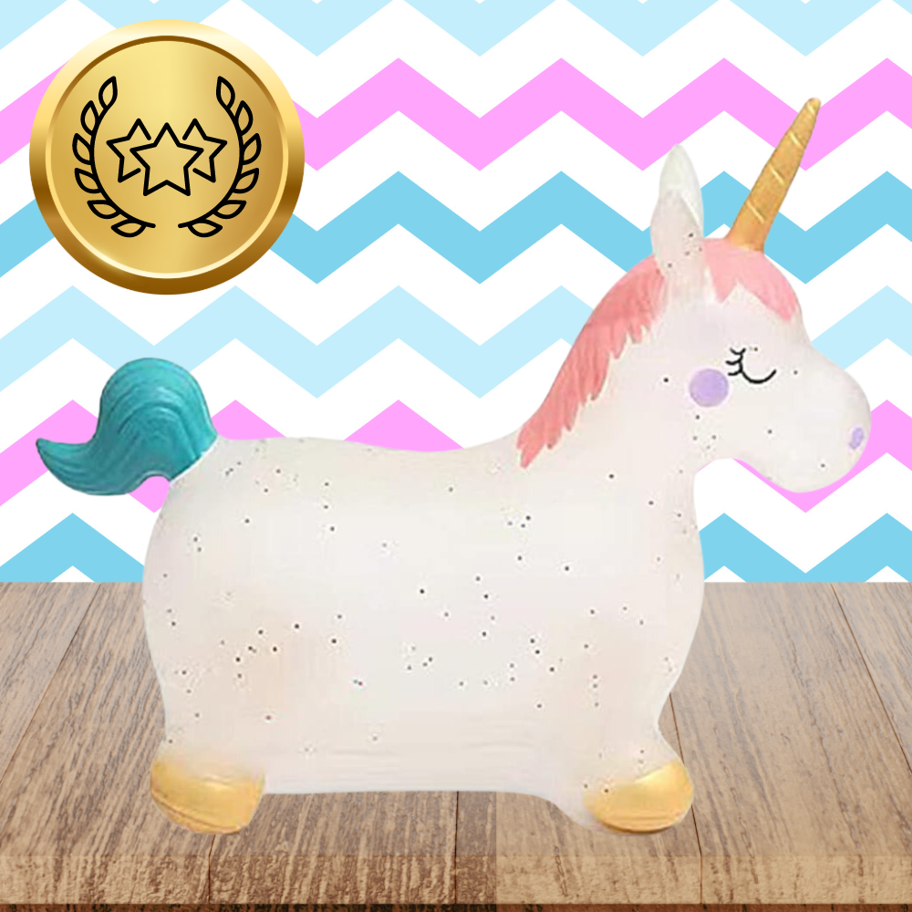 Kids Rubber Bouncing Jumping Inflatable Toy Unicorn (with a pump)