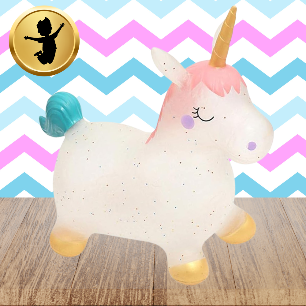 Kids Rubber Bouncing Jumping Inflatable Toy Unicorn (with a pump)