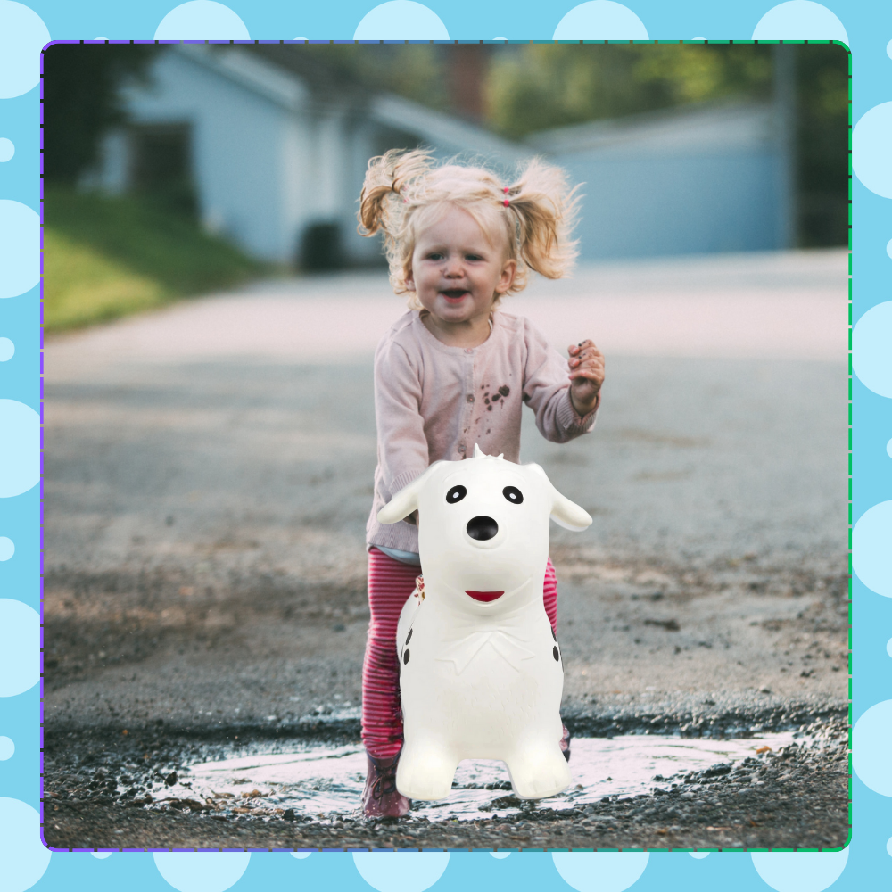 Kids Rubber Bouncing Jumping Inflatable Toy Dog (with a pump)