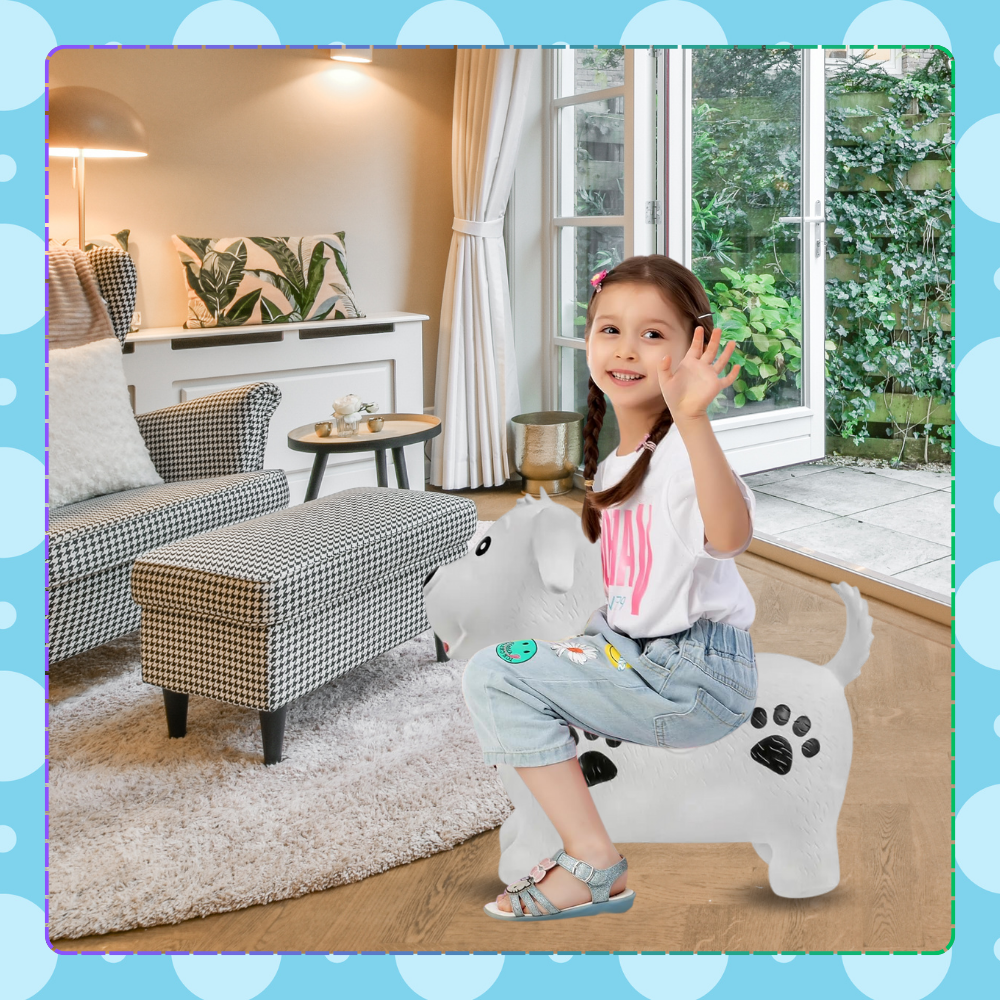 Kids Rubber Bouncing Jumping Inflatable Toy Dog (with a pump)
