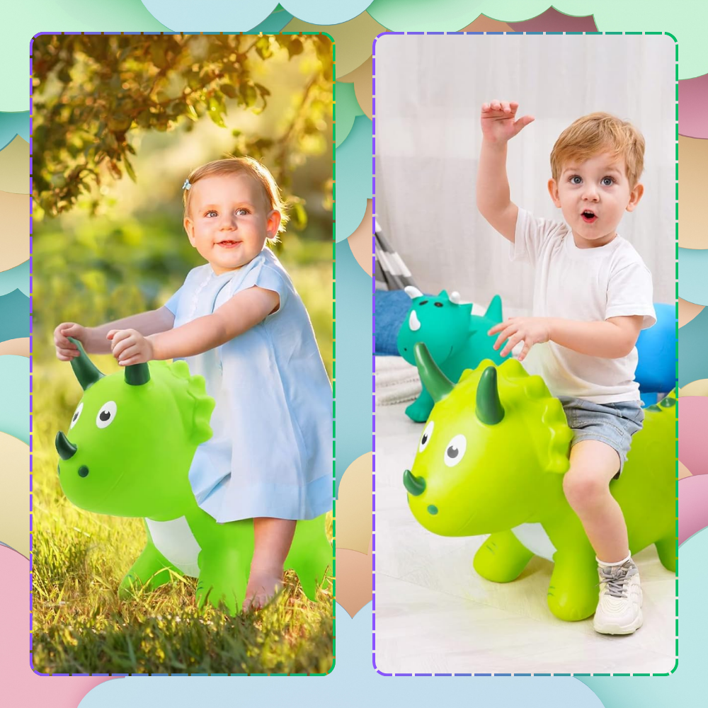 Kids Rubber Bouncing Jumping Inflatable Toy Dinosaur (with a pump)