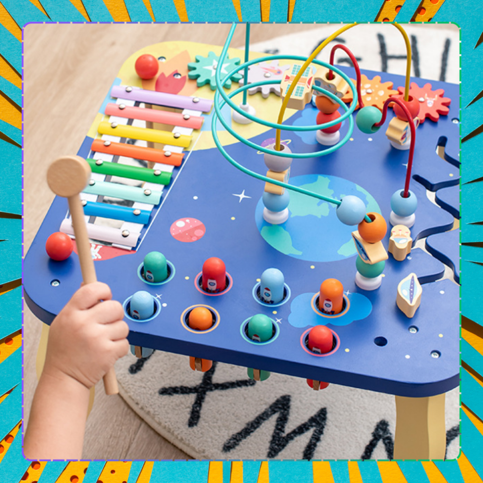 Musical Interactive Wooden Sensory Table Board for Kids