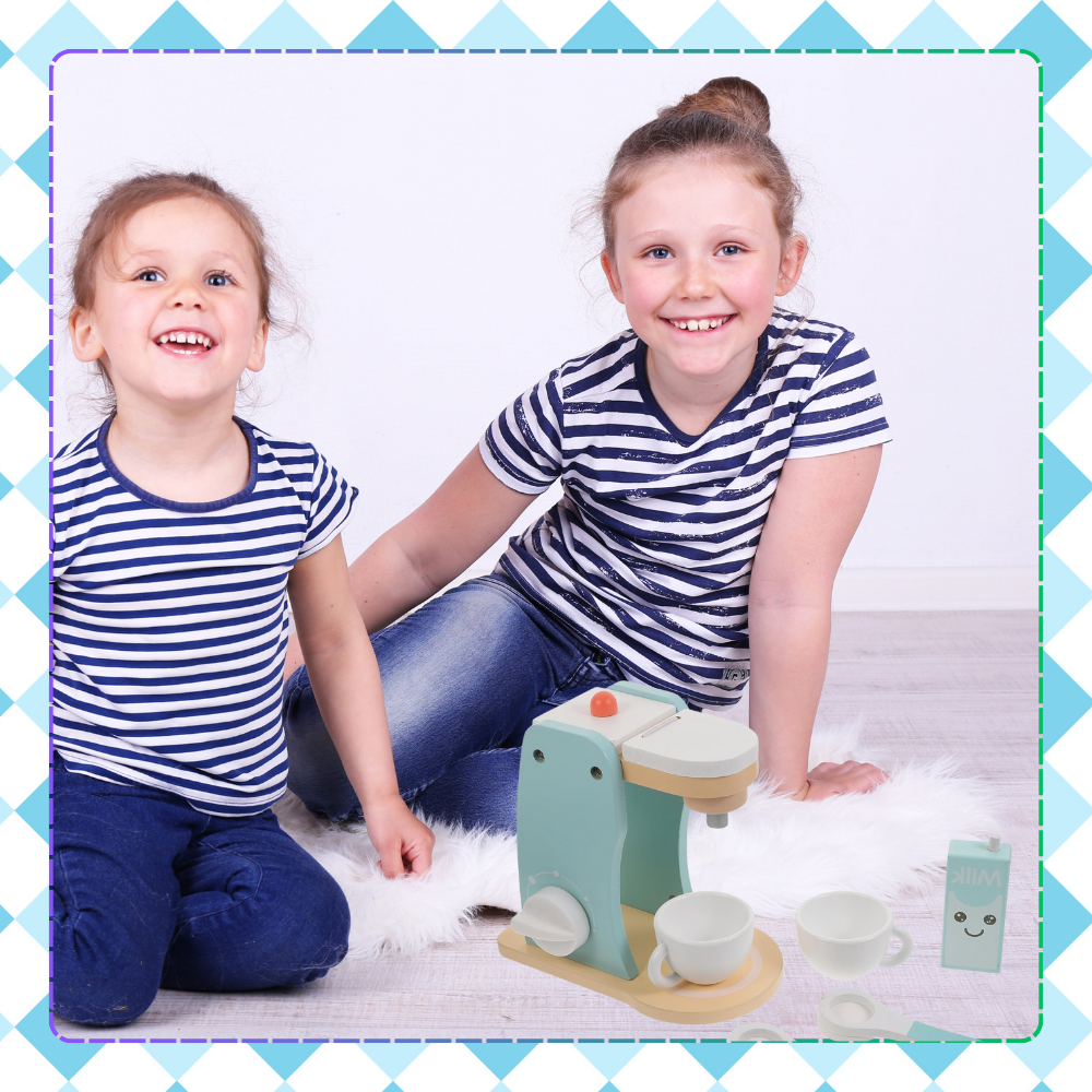 Bakalu Wooden Coffee Machine with Accessories, Educational Toy