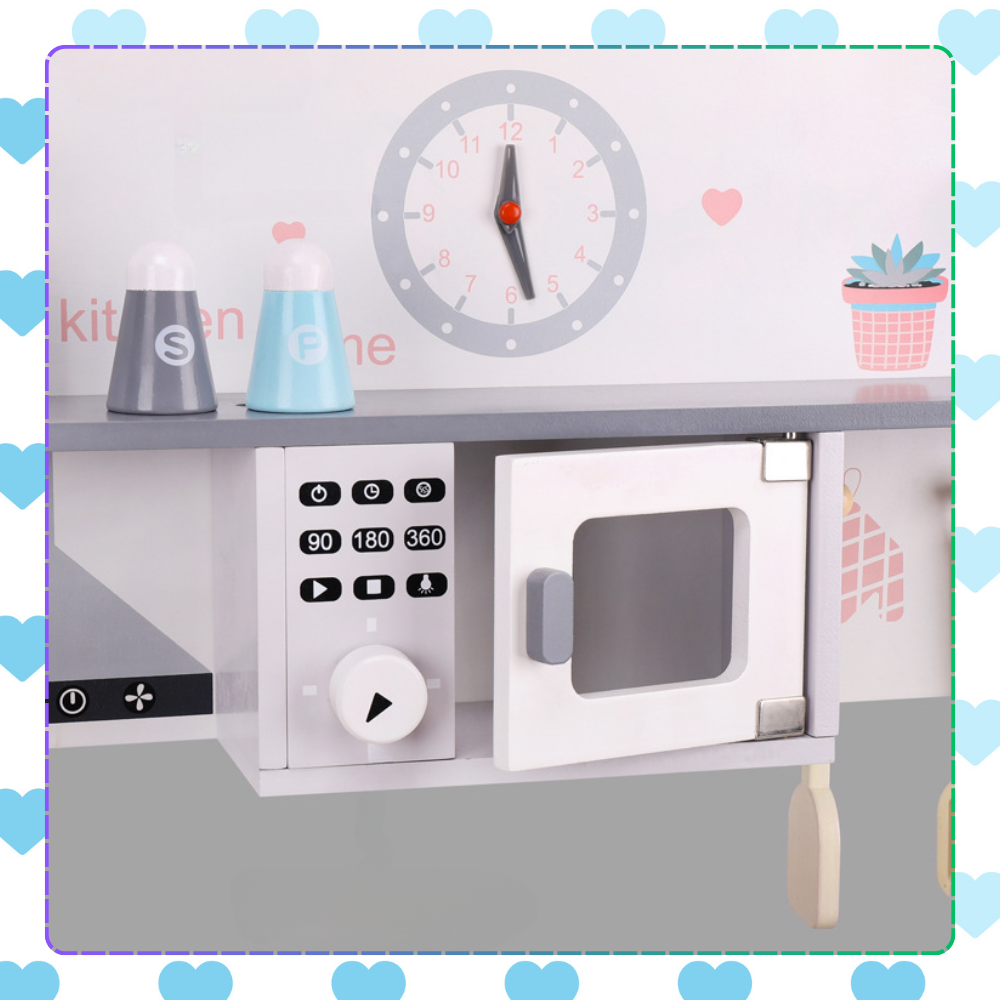 Large Wooden Play Kitchen for Kids with Accessories KZ1213