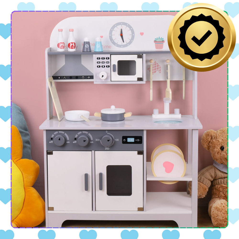 Large Wooden Play Kitchen for Kids with Accessories KZ1213