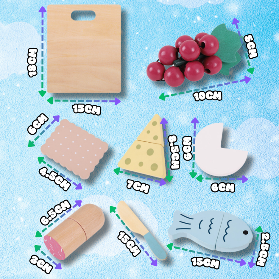 Bakalu деревянный игровой набор для резки продуктов для детей