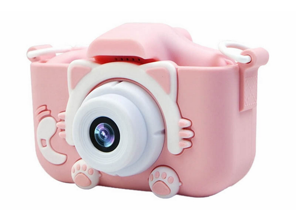 Children HD 1080P Mini Digital Camera with Games Cat, Pink