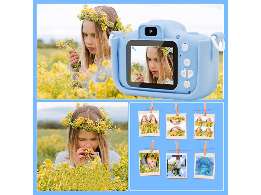 Children HD 1080P Mini Digital Camera with Games Cat, Pink