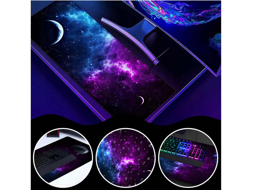 XXL Gaming Mouse Pad with Space Design, 80x30 cm
