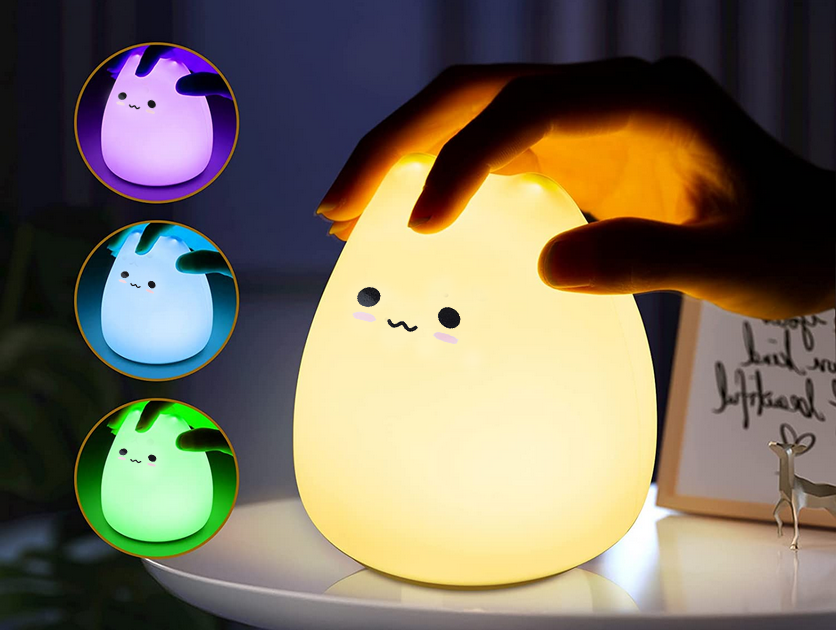 Kids Bedside Table LED Lamp Night Light RGB, Cat