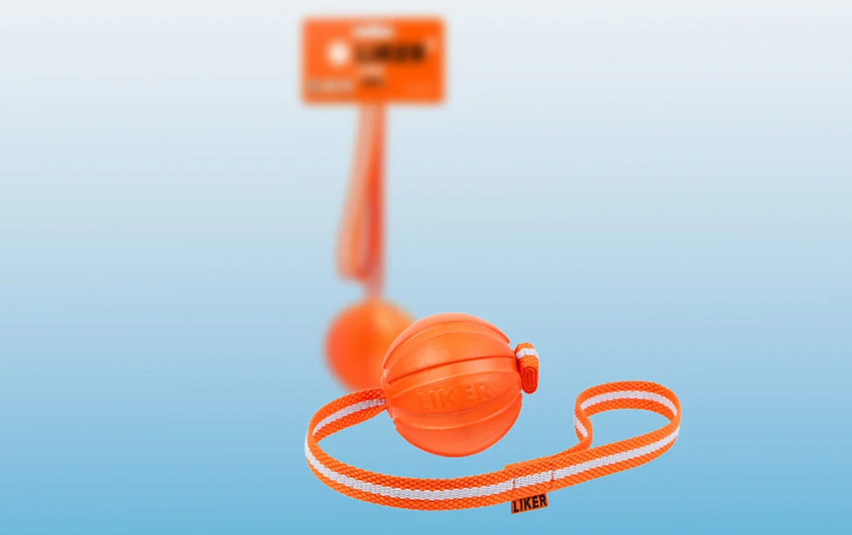 Rubber Ball on a Rope Interactive Chew Toy for Dogs, Liker Line 7 Waudog