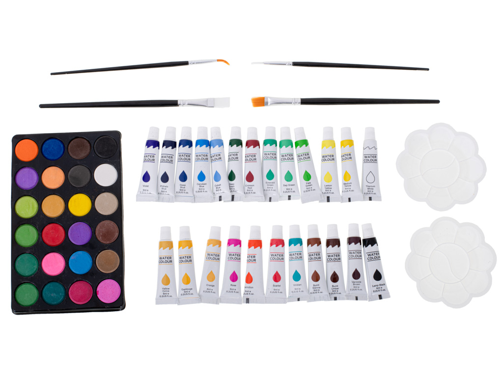 Art Set Kit (145 pcs) for Painting with Metal Suitcase, pink