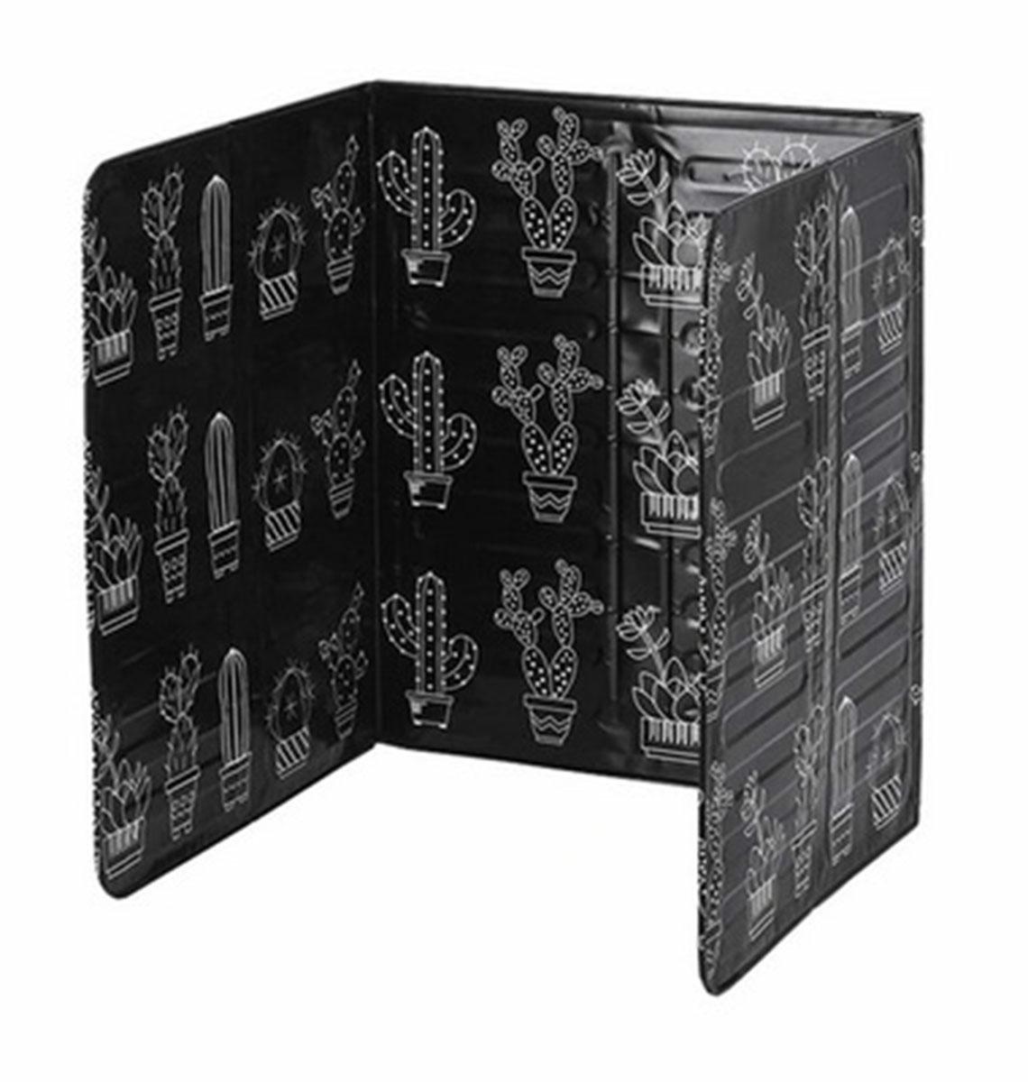 Aluminum Protective Screen Mat Against Splashes, Grease, Oil, for the Kitchen Stoves, 83x32cm, Black