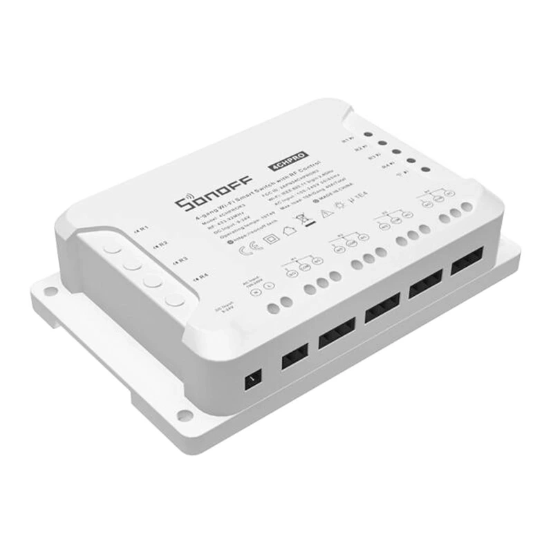 Sonoff 4-Channel Smart Wi-Fi Switch with RF Control & DIN Rail Mount