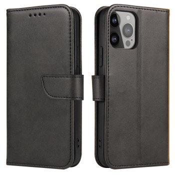 Hurtel iPhone 15 Plus Wallet Case Magnet Case, Black