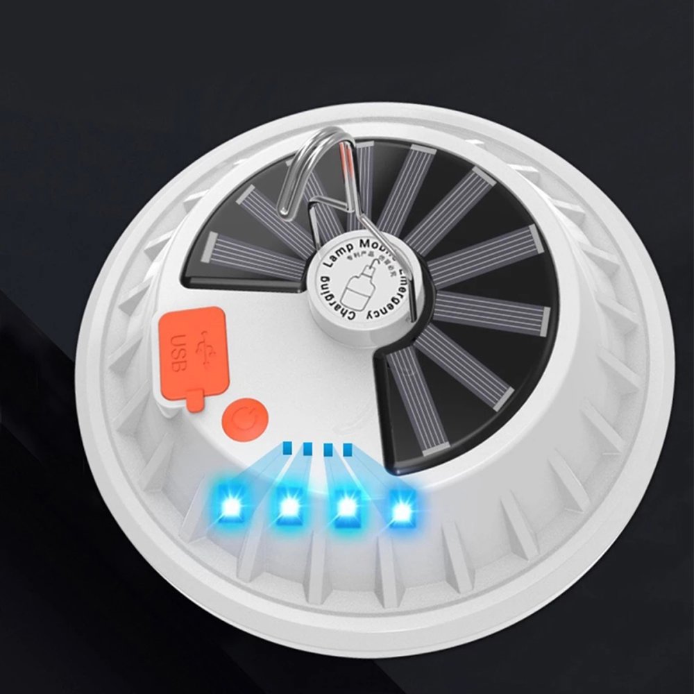 Camping LED lamp with solar panel, 60 LEDs, white (2)