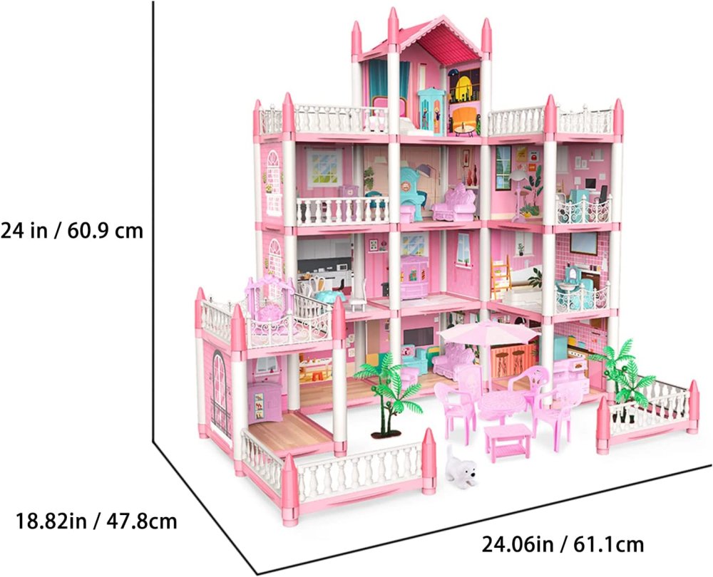 Kids Toy Dollhouse with Furniture DIY Constructor (0)