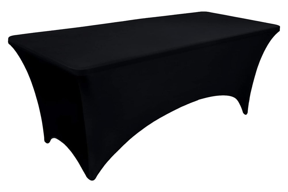 MultiGarden 8ft Stretch Spandex Table Cover for 240 cm Banquet Tables, Black (0)