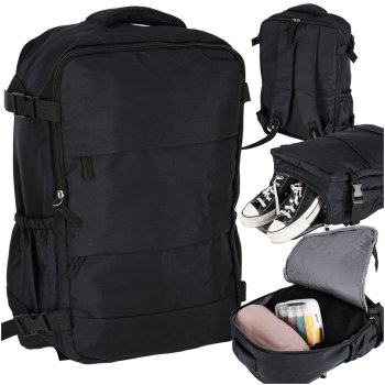 Carry-On Travel Backpack for Hand Luggage 45x30 cm, Black