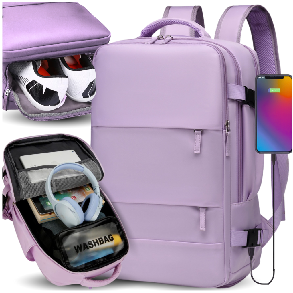 Travel Backpack 40x30x20 for Wizzair Ryanair Carry On Luggage with USB Port