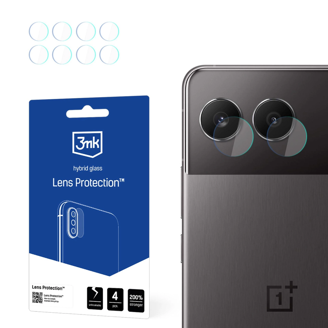 OnePlus Nord 4 3MK Lens Protection Back Camera Tempered Glass Protector, 4 pcs.