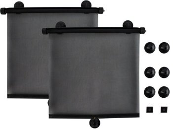 Car Side Window Sunshade Sun Visor Curtain Blind 2 pcs, Black