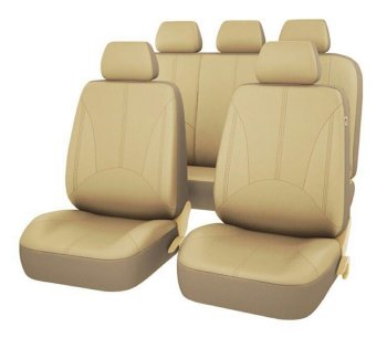 A set of Universal Eco Leather Car Seat Covers, Beige