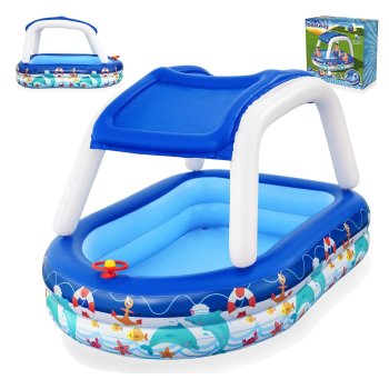 Bestway 54370 Kids Inflatable Pool with Canopy 213 x 155 x 132 cm