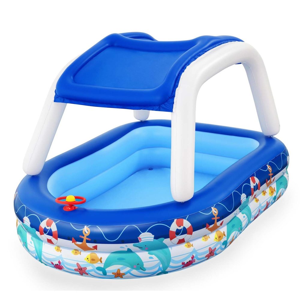 Bestway 54370 Kids Inflatable Pool with Canopy 213 x 155 x 132 cm (0)