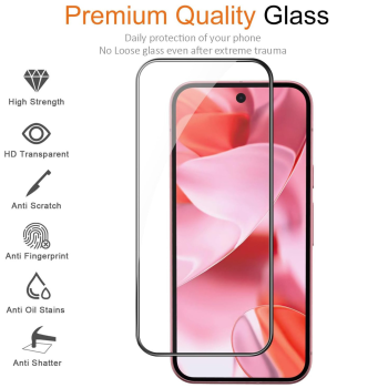 5D Google Pixel 10 / 10 Pro, Tempered Full Cover Glass Screen Protector