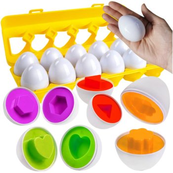 Educational Egg Sorter Toy 12 pcs, Montessori Shape & Color Puzzle 26653