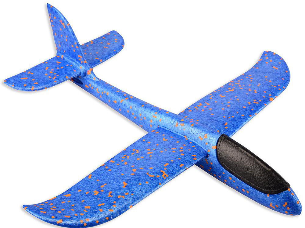 Foam glider plane for kids, lightweight throw airplane model, blue (0)