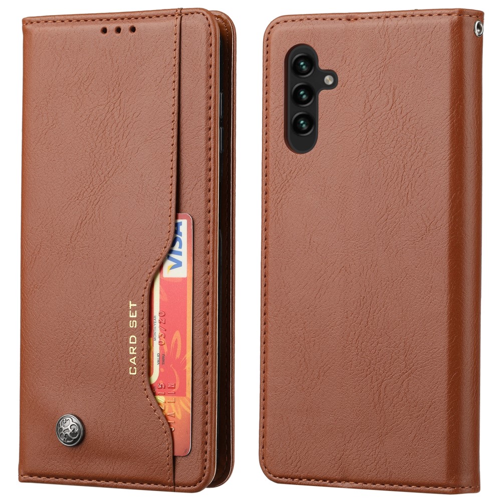 Samsung Galaxy A34 (SM-A346) PU Leather Wallet Book Case Cover, Brown (0)