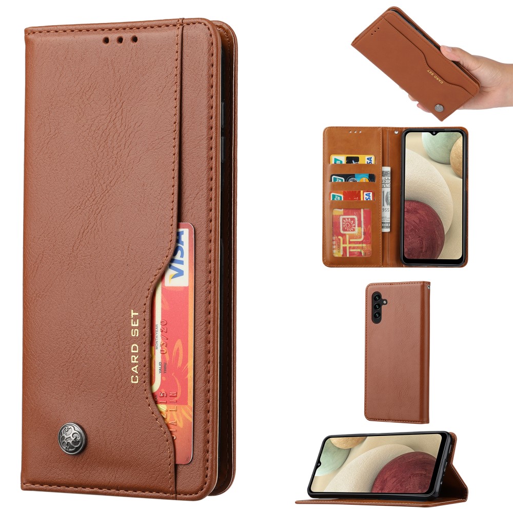 Samsung Galaxy A34 (SM-A346) PU Leather Wallet Book Case Cover, Brown (3)
