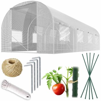 Garden Greenhouse Tunnel 2x4.5m (9m2) Plonos, White