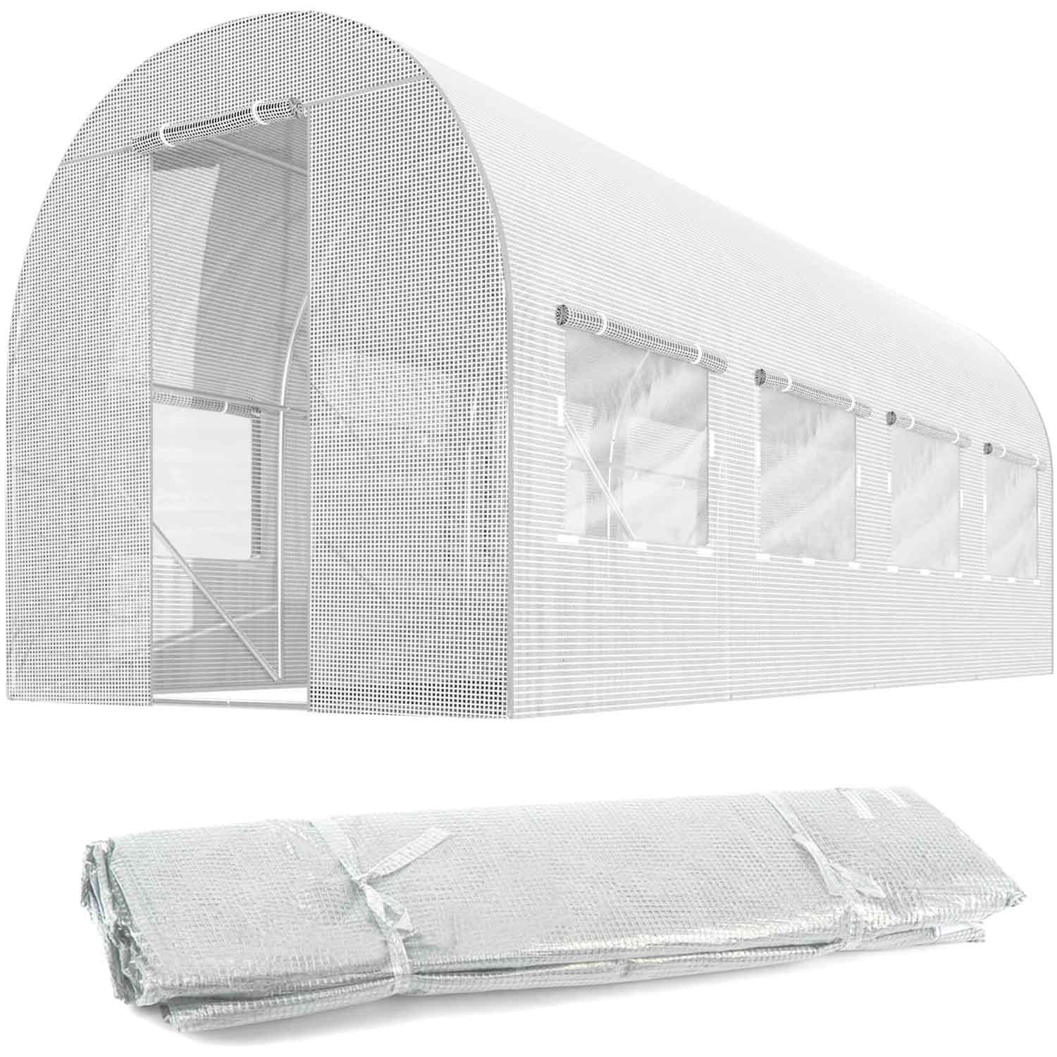 Garden tunnel film 2 x 4.5 m (9 m²), white Plonos