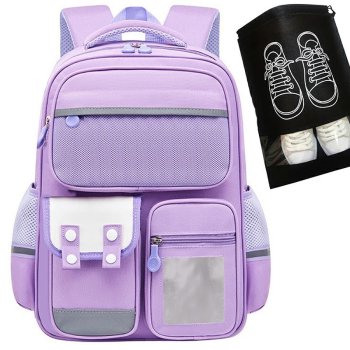 School Satchel Backpack + Spare Shoe Bag, Different colors