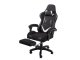 Ergonomic Swivel Gaming Chair with Retractable Footrest, Black