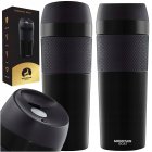 MOUNTAIN GOAT Thermal Mug Bottle Thermos Flask for Hiking Picnic 400 ml, Black
