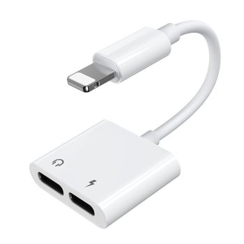 Joyroom Lightning to Lightning / Music Lightning Headphone Adapter for Audio and Charging, White
