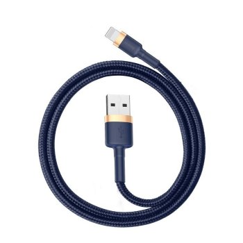 Baseus Cafule USB to Apple iPhone Lightning Data Charging Cable 1.5A, 2m, Gold+Dark Blue