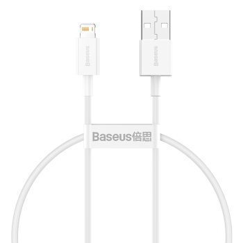 Baseus Superior USB to Apple iPhone Lightning Data Charging Cable 2.4A, 0.25m, White