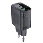 Dual Port USB Charger Acefast A78 GaN PD 20W Black