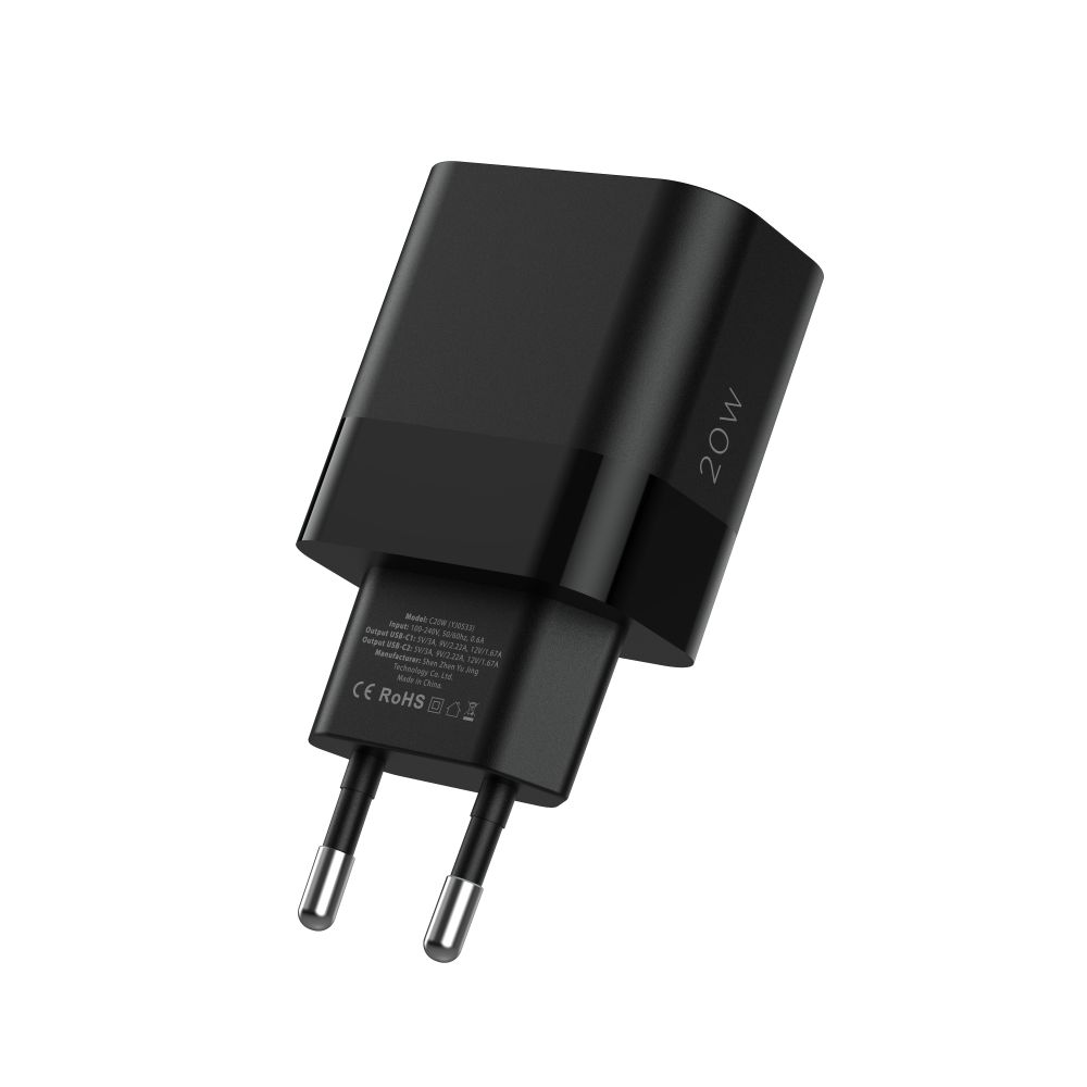Tech-Protect C20W charger 2x USB-C PD 20W - black (2)