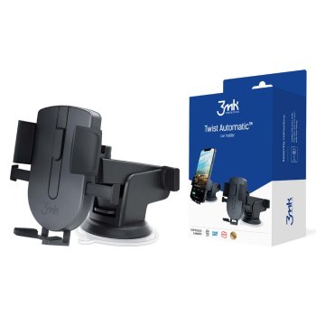 3MK Twist Automatic Car Holder with Suction Mount, Black
